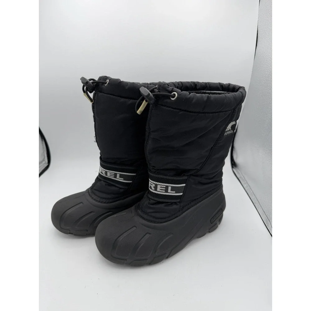 Sorel Youth Size 2 Black Winter Snow Boots Removable Felt Liners EU 33.   1784